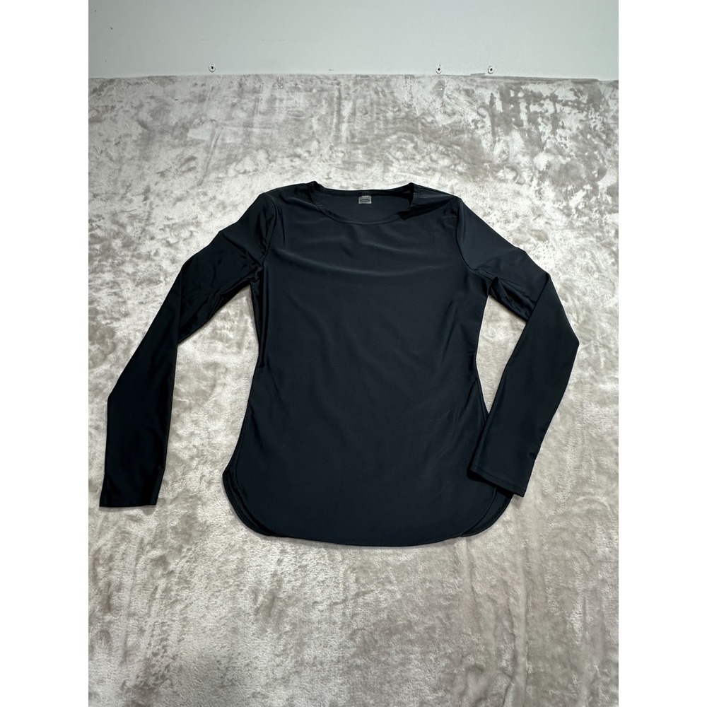 Old Navy Rash Guard Swim Top Womens Size Medium Black Long Sleeve EUC